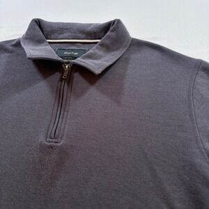 Porter & Ash Quarter Zip Polo Shirt Mens Medium Gray Modal Blend Short Sleeve